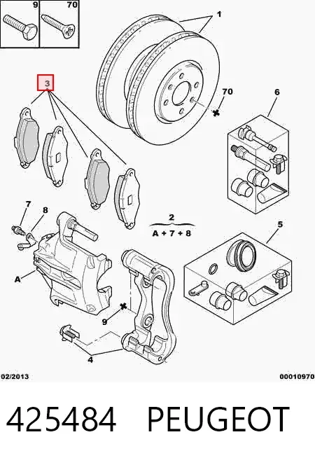 Передні тормозні колодки 425484 Peugeot/Citroen