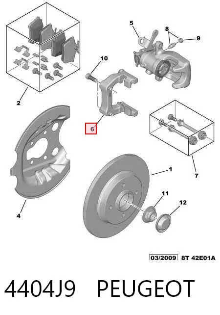 Скоба супорту заднього 4404J9 Peugeot/Citroen