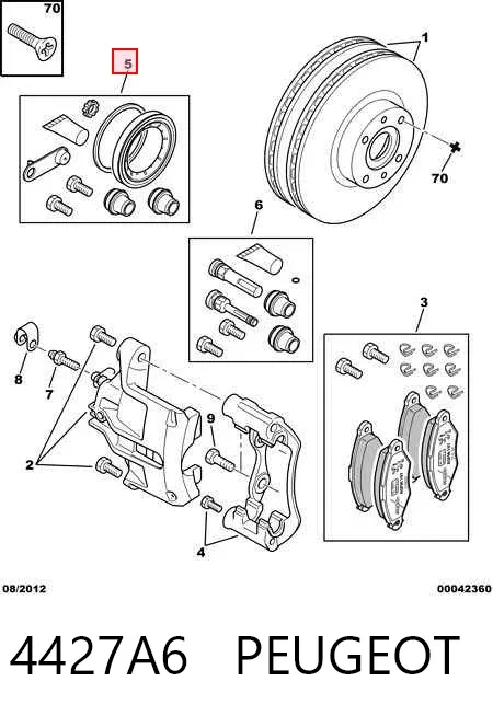 Ремкомплект переднього супорту 4427A6 Peugeot/Citroen