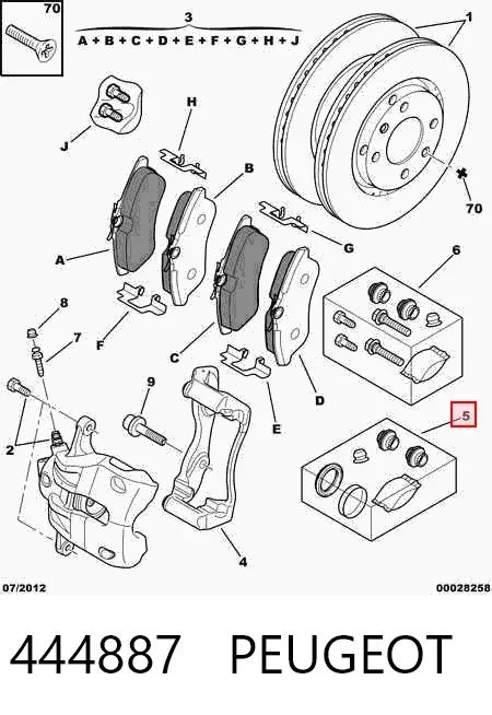 Ремкомплект переднього супорту 444887 Peugeot/Citroen