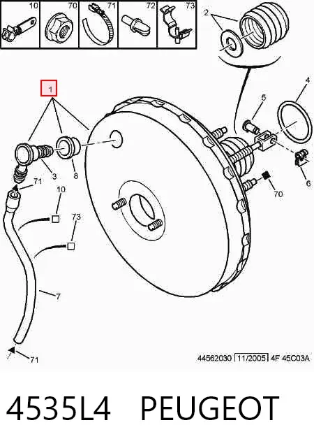 Підсилювач гальм 4535L4 Peugeot/Citroen