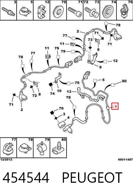 Датчик АБС (ABS) передній, лівий 454544 Peugeot/Citroen