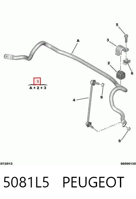 Передній стабілізатор 5081L5 Peugeot/Citroen