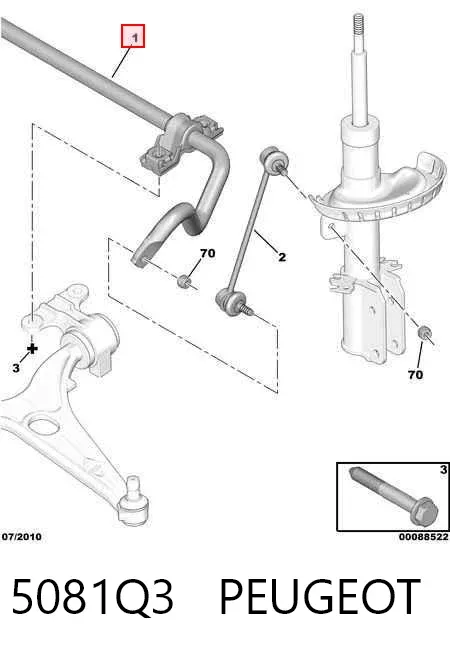 Передній стабілізатор 5081Q3 Peugeot/Citroen
