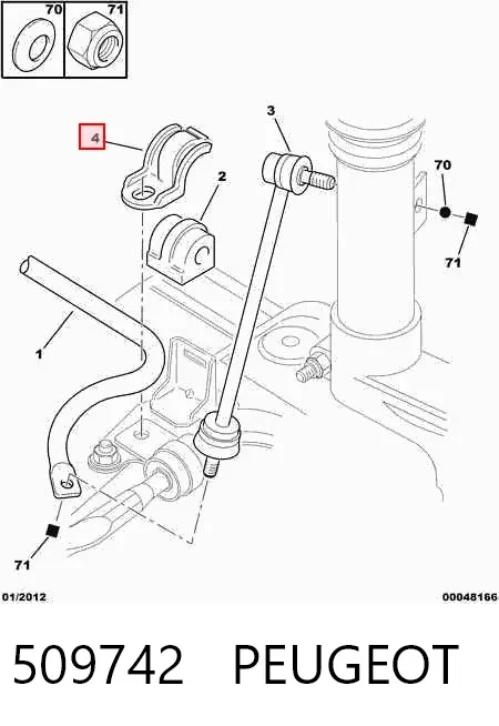 Втулка переднього стабілізатора 509742 Peugeot/Citroen
