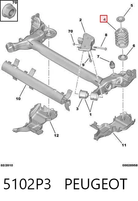 Задні пружини 5102P3 Peugeot/Citroen