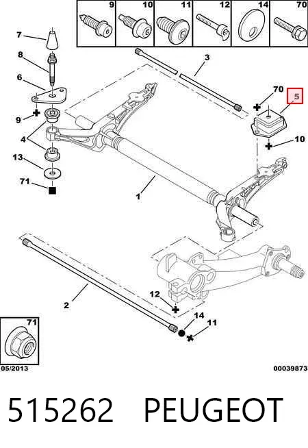 Подушка задньої балки 515262 Peugeot/Citroen