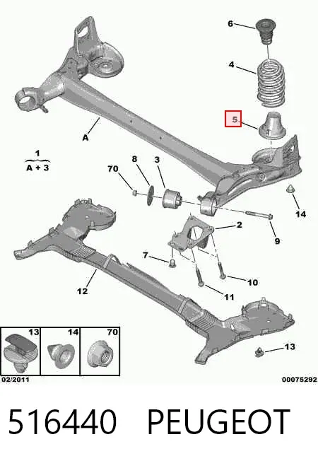 Опора амортизатора заднього 516440 Peugeot/Citroen