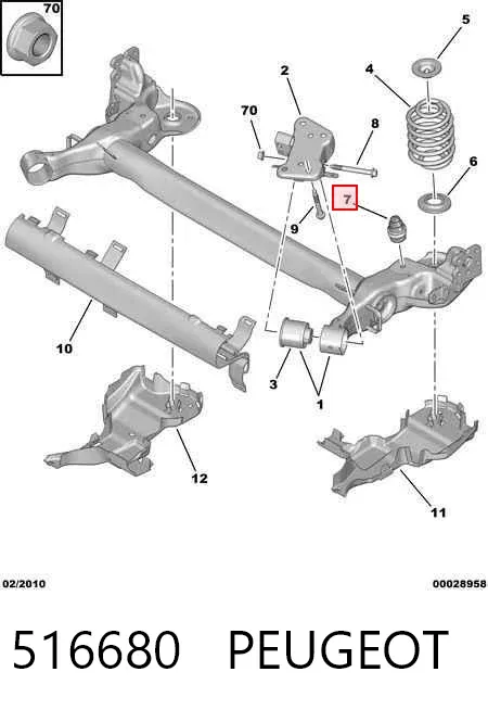 Відбійник заднього моста 516680 Peugeot/Citroen