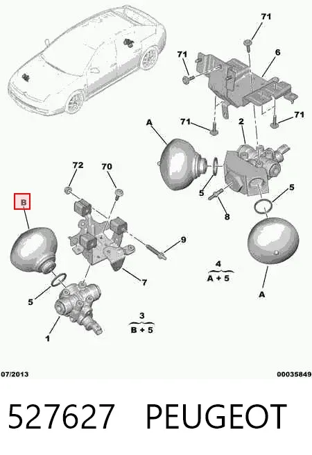 Гідроакумулятор системи амортизації, передній 527627 Peugeot/Citroen