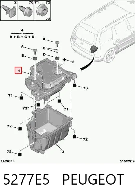 Компресор пневмопідкачки (амортизаторів) 5277E5 Peugeot/Citroen