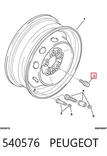 Колісний болт 540576 Peugeot/Citroen