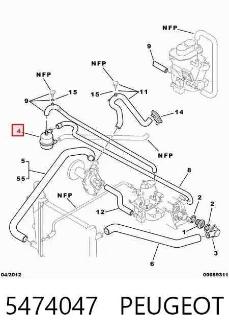 Бачок системи охолодження 5474047 Peugeot/Citroen