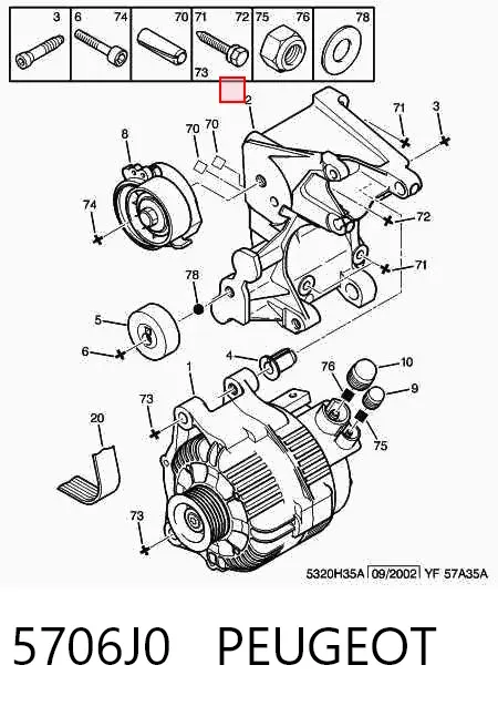 Генератор 5706J0 Peugeot/Citroen