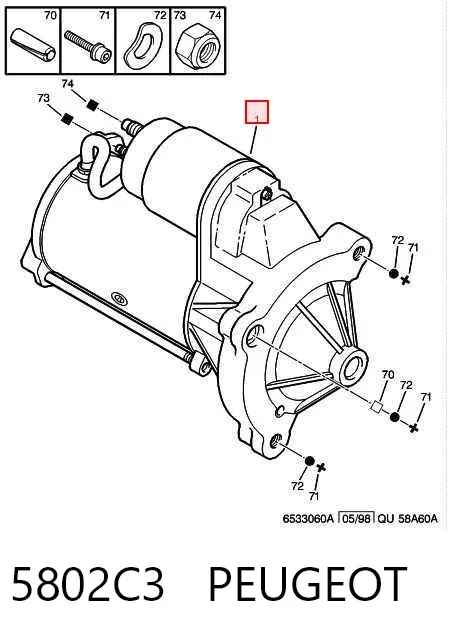 Стартер 5802C3 Peugeot/Citroen