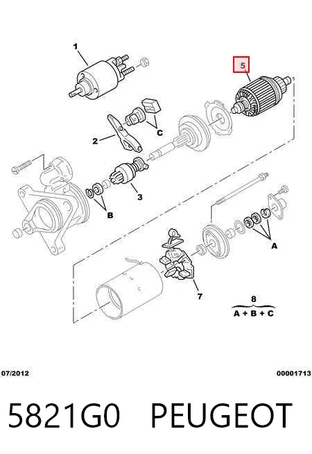 Якір (ротор) стартера 5821G0 Peugeot/Citroen