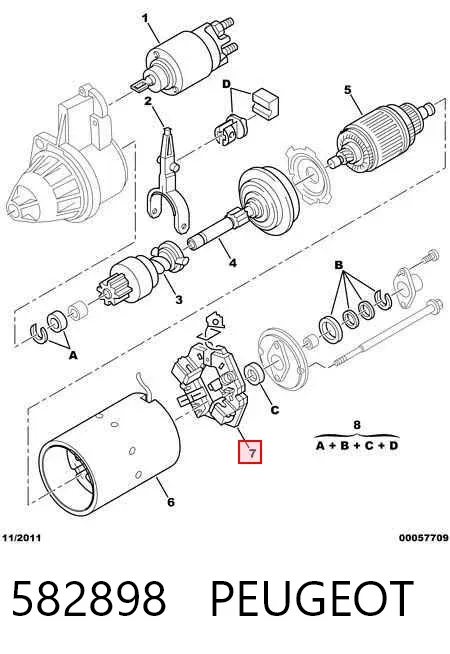 Щеткодеpжатель стартера 582898 Peugeot/Citroen