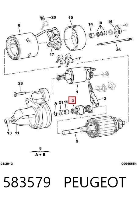 Бендикс стартера 583579 Peugeot/Citroen