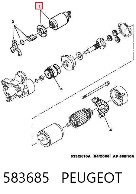 Втягуюче реле стартера 583685 Peugeot/Citroen