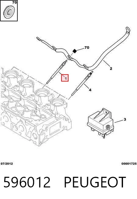 Свічка накалу 596012 Peugeot/Citroen