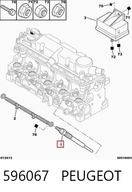 Свічка накалу 596067 Peugeot/Citroen