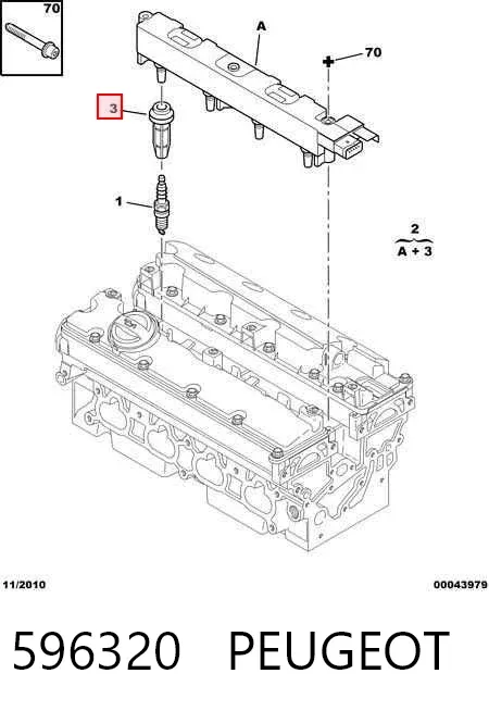 Накінечник свічки запалювання 596320 Peugeot/Citroen