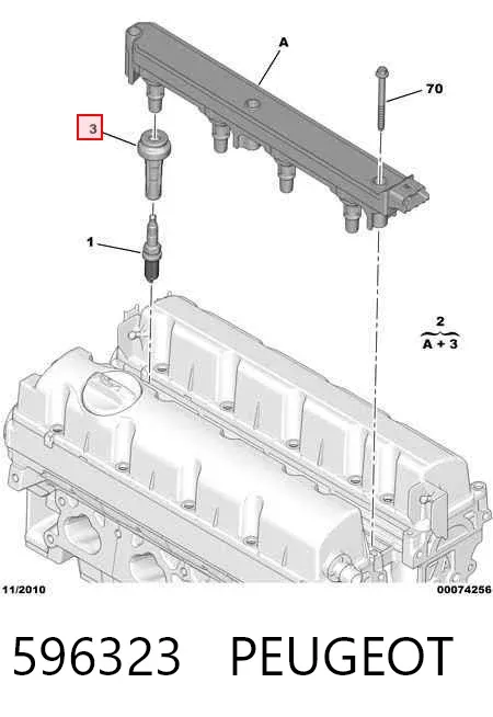 Накінечник свічки запалювання 596323 Peugeot/Citroen