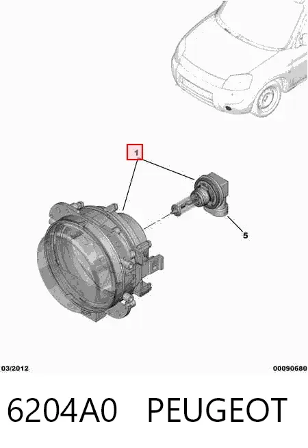Фара протитуманна, ліва/права 6204A0 Peugeot/Citroen