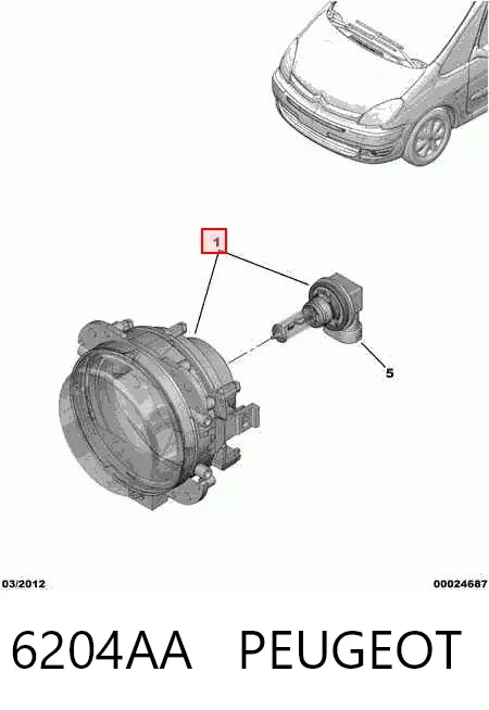 Фара протитуманна, ліва/права 6204AA Peugeot/Citroen