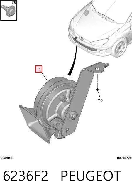 Сигнал звуковий (клаксон) 6236F2 Peugeot/Citroen