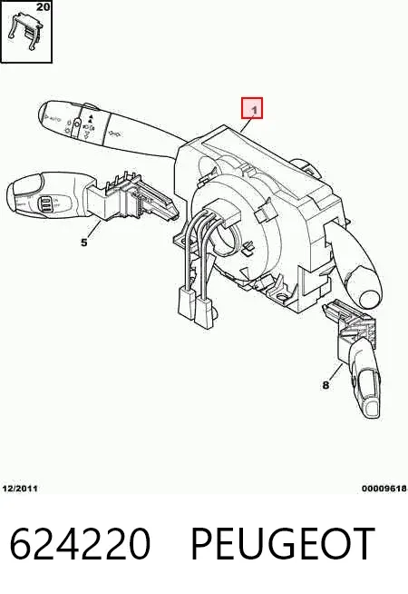 Підрульовий перемикач 624220 Peugeot/Citroen