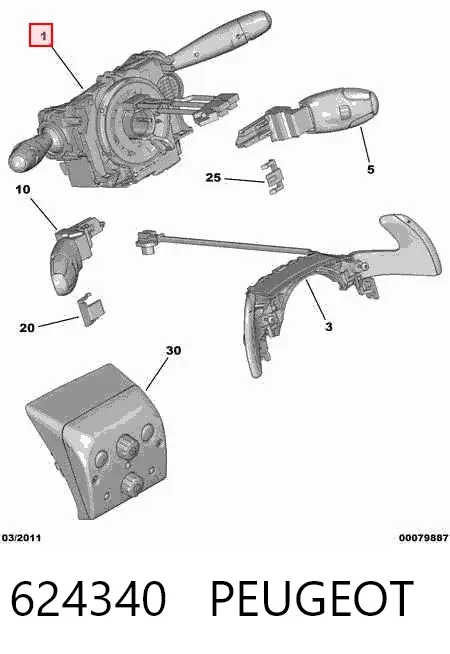 Підрульовий перемикач 624340 Peugeot/Citroen