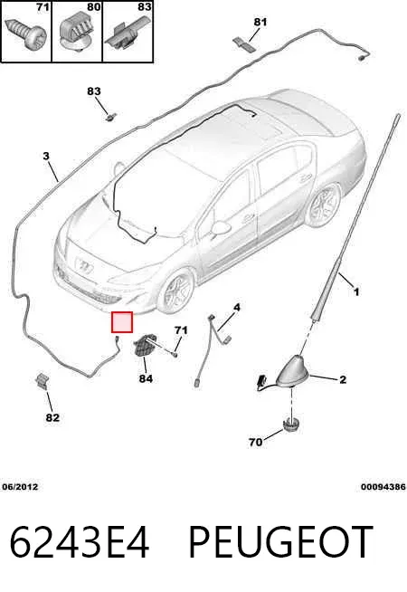 Механізм перемикання передач, під кермом 6243E4 Peugeot/Citroen