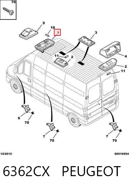 Плафон освітлення кабіни 6362CX Peugeot/Citroen