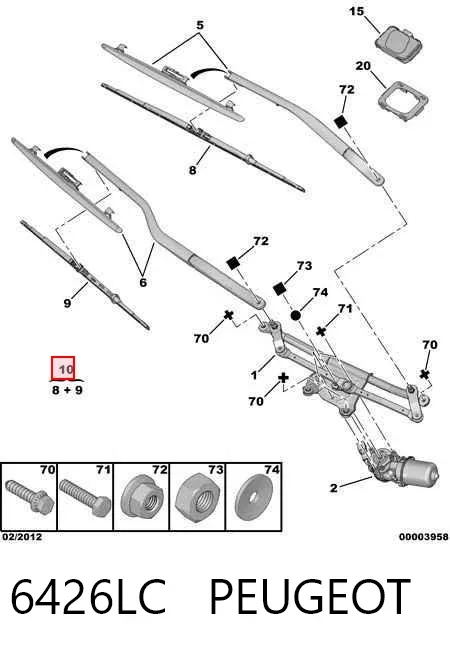 Щітки склоочисника 6426LC Peugeot/Citroen