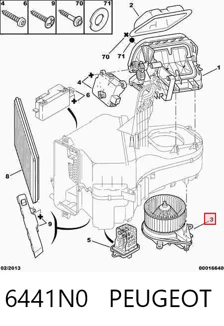 Вентилятора пічки 6441N0 Peugeot/Citroen