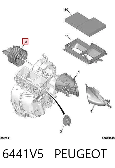 Вентилятора пічки 6441V5 Peugeot/Citroen