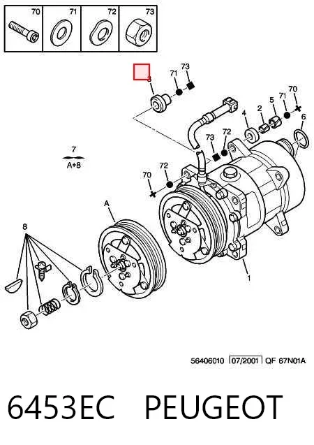 Радіатор кондиціонера 6453EC Peugeot/Citroen