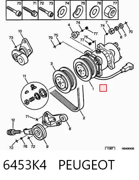 Компресор кондиціонера 6453K4 Peugeot/Citroen