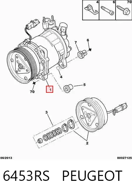 Компресор кондиціонера 6453RS Peugeot/Citroen