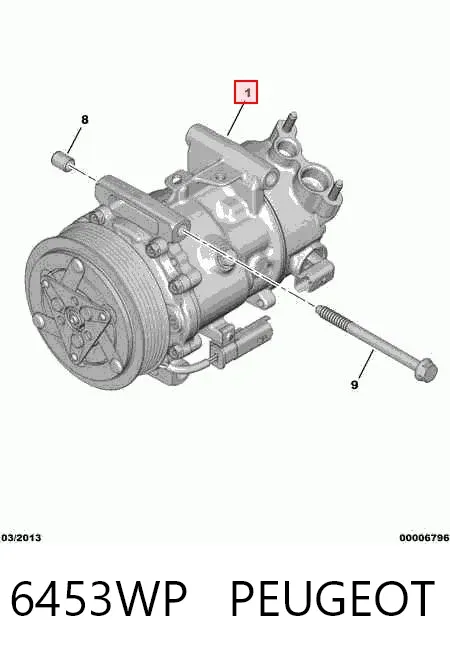Компресор кондиціонера 6453WP Peugeot/Citroen