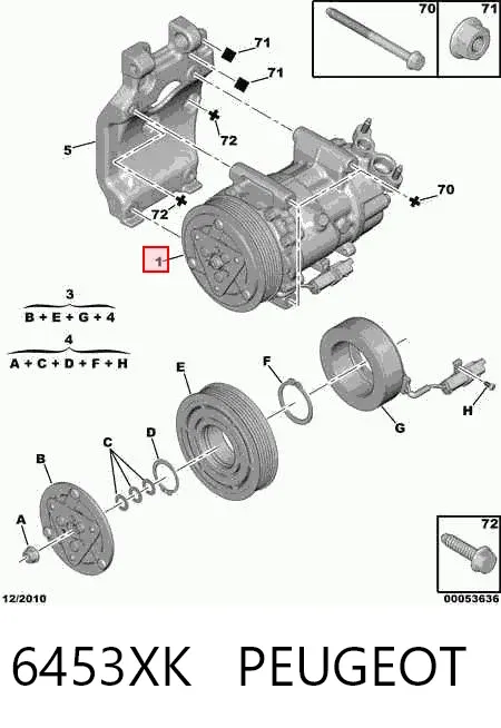 Компресор кондиціонера 6453XK Peugeot/Citroen