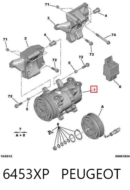 Компресор кондиціонера 6453XP Peugeot/Citroen