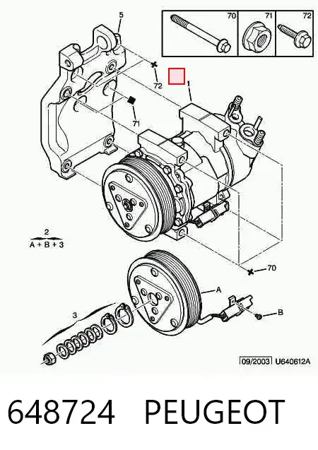 Компресор кондиціонера 648724 Peugeot/Citroen