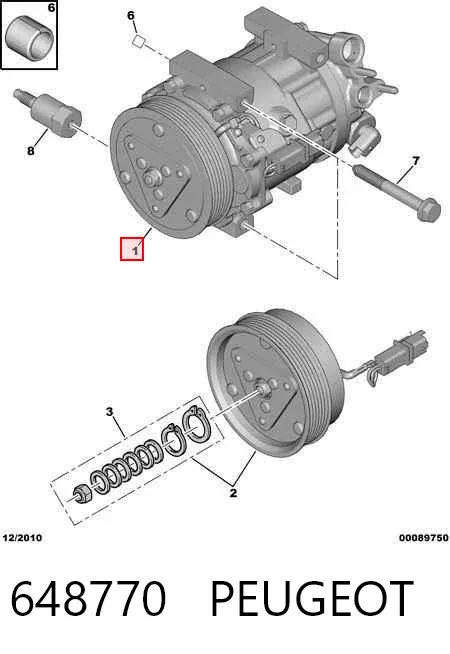Компресор кондиціонера 648770 Peugeot/Citroen