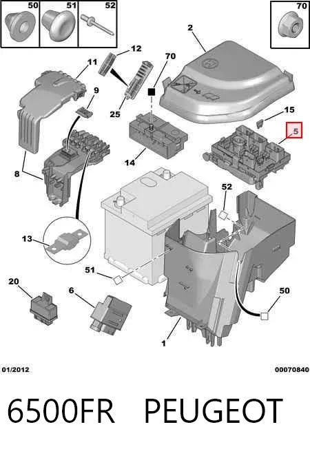Блок запобіжників 6500FR Peugeot/Citroen