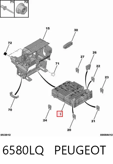 Блок комфорту 6580LQ Peugeot/Citroen