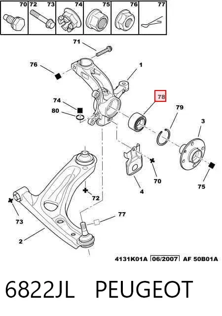 Підшипник ступиці 6822JL Peugeot/Citroen