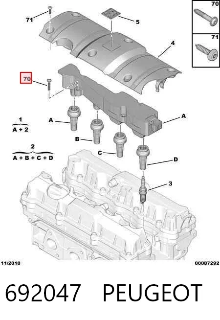 Болт кріплення котушки запалювання 692047 Peugeot/Citroen