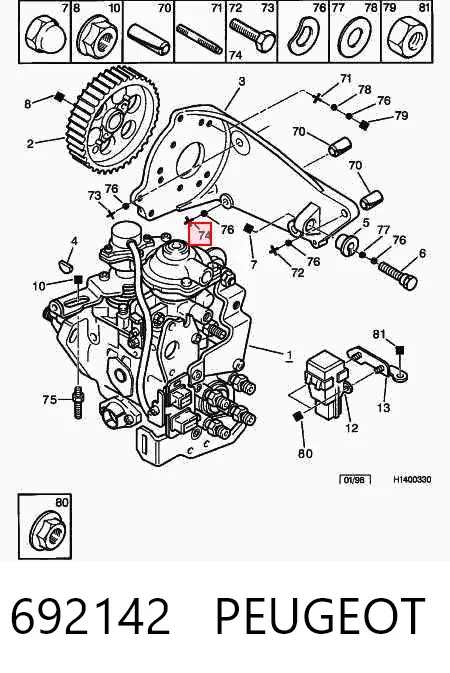 Болт вихлопної системи (глушника) 692142 Peugeot/Citroen